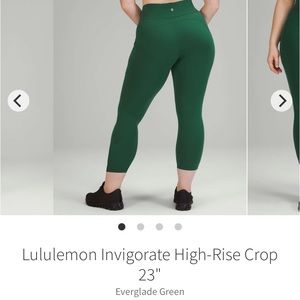 Lululemon Invigorate High-Rise Crop 23" - Everglade Green - NWT Size 6